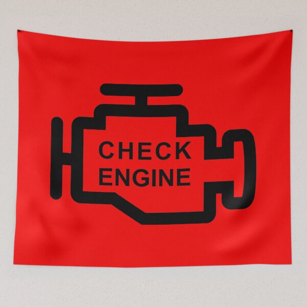 Item preview, CHECK ENGINE (#FF0000) designed and sold by Marlon Oseguera.