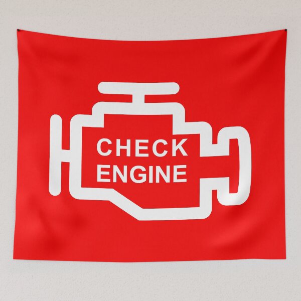 Item preview, CHECK ENGINE (#FF0000) designed and sold by Marlon Oseguera.
