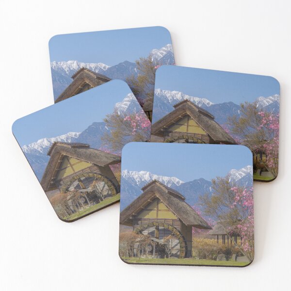 Item preview, Traditional Waterwheel Mill and Cherry Blossoms in the Rural Highlands of Hokuto, Yamanashi, Japan designed and sold by Pix4Japan.