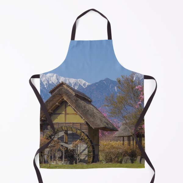 Item preview, Traditional Waterwheel Mill and Cherry Blossoms in the Rural Highlands of Hokuto, Yamanashi, Japan designed and sold by Pix4Japan.