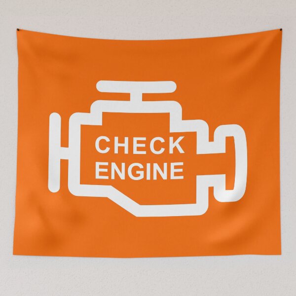 Item preview, CHECK ENGINE (#FF6600) designed and sold by Marlon Oseguera.