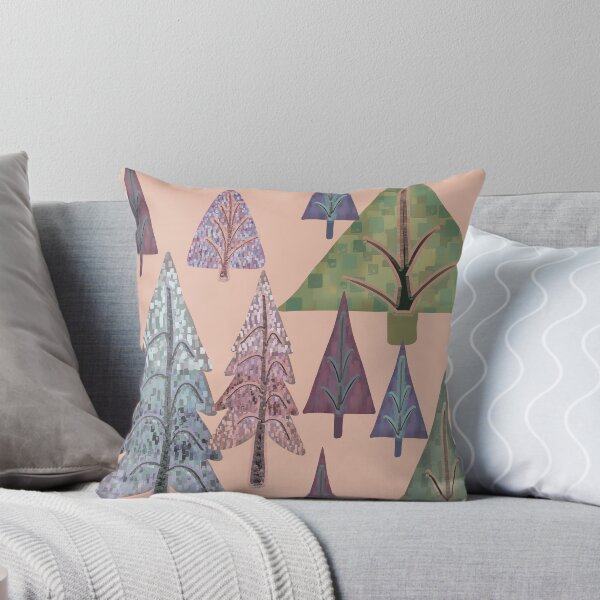 Item preview, Fun, funky trees on soft peach designed and sold by phatlizzardart.