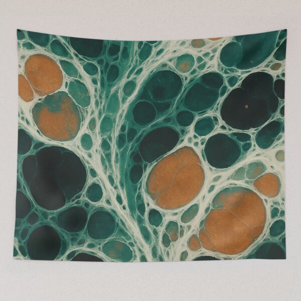 Item preview, Verdigris Flow: Copper Veins in Teal designed and sold by AbstractAnom.