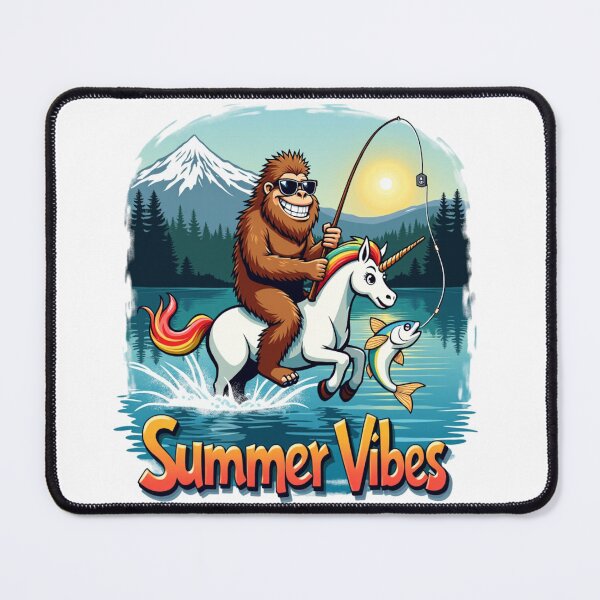 Item preview, Summer Vibes Bigfoot Unicorn Fishing designed and sold by PacImpressions.