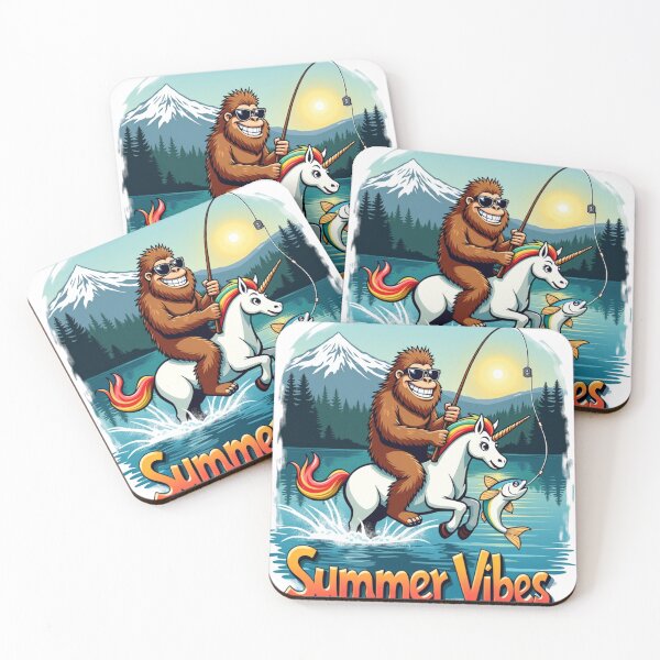 Item preview, Summer Vibes Bigfoot Unicorn Fishing designed and sold by PacImpressions.