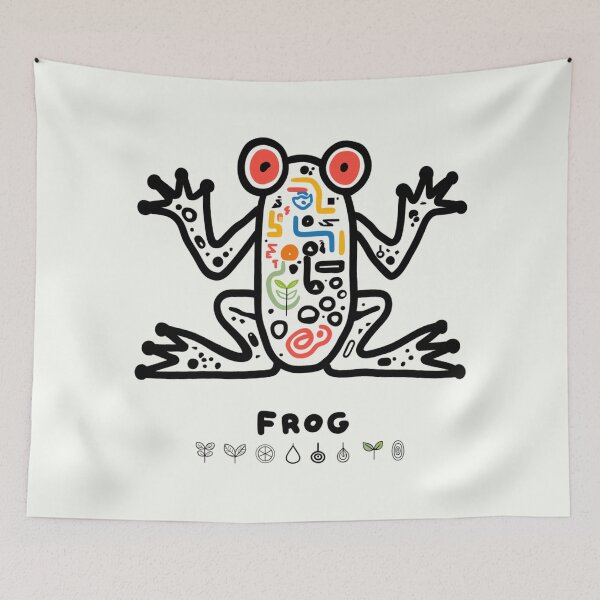 Item preview, Glyph Frog Design – Circuit Core Meets Nature Symbolism designed and sold by Void & Valor.
