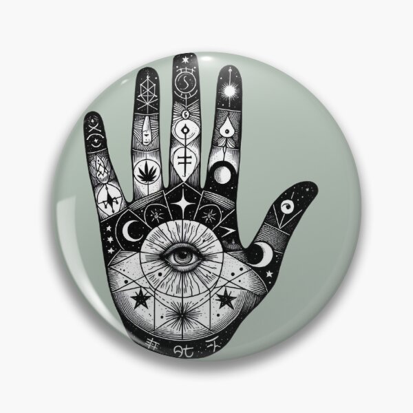Item preview, Mystic Palm Reading Hands – Esoteric Symbol Illustration designed and sold by Roberta Calabrese.