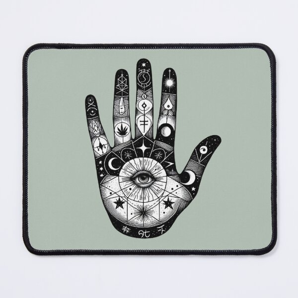 Item preview, Mystic Palm Reading Hands – Esoteric Symbol Illustration designed and sold by Roberta Calabrese.