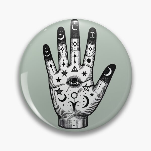 Item preview, Mystic Palm Reading Hands – Esoteric Symbol Illustration designed and sold by Roberta Calabrese.