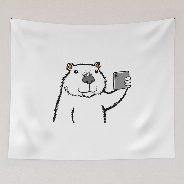 Item preview, Capybara takes a selfie designed and sold by ANVivid.