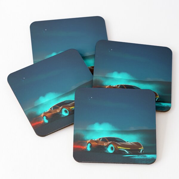 Item preview, Desert Pulse – Copper & Turquoise Futuristic Car Poster designed and sold by ArtiQreate.