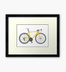 Typographic Anatomy of a Tour de France Bike Framed Print