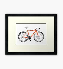 Typographic Anatomy of a Road Bike Framed Print