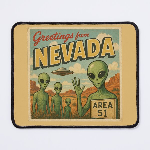 Item preview, Area 51 Alien Nevada Retro Postcard designed and sold by SeeSquaredDesign.