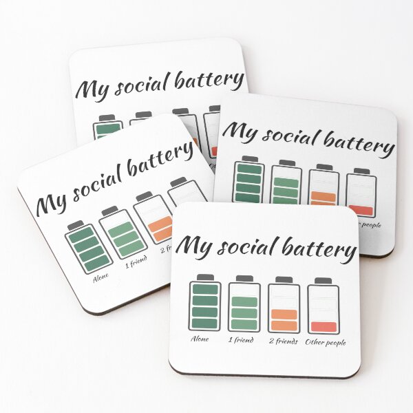 Item preview, My social battery black designed and sold by LiskoDesign.