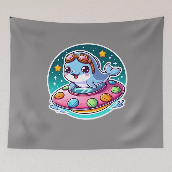 Item preview, UFO Kawaii Dolphin designed and sold by ArtistEmbrace.