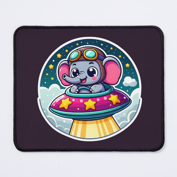 Item preview, UFO Kawaii Elephant designed and sold by ArtistEmbrace.