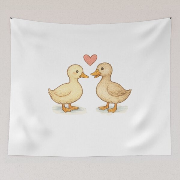 Item preview, Patos adorables | Ilustración de animales dibujada a mano designed and sold by Sandy's Cheeky Studio.