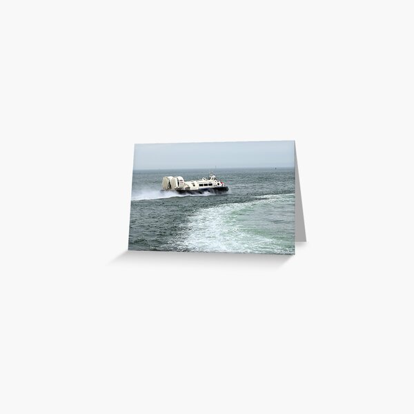 Hovercraft with boat wake Greeting Card