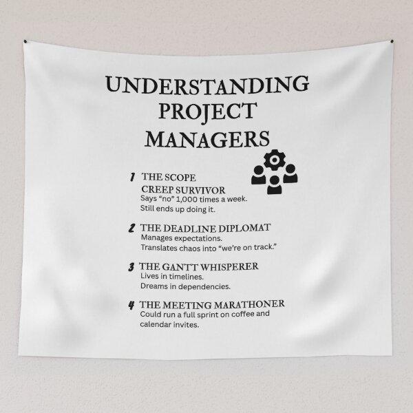 Item preview, Understanding Project Managers – Funny Timeline & Chaos Definitions designed and sold by PsyFlow35.