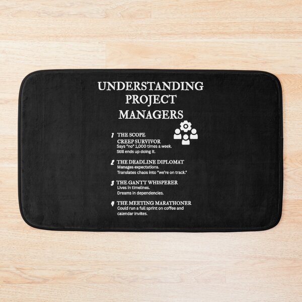 Item preview, Understanding Project Managers – Funny Timeline & Chaos Definitions – Black designed and sold by PsyFlow35.