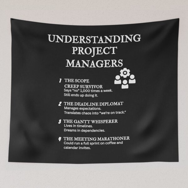 Item preview, Understanding Project Managers – Funny Timeline & Chaos Definitions – Black designed and sold by PsyFlow35.