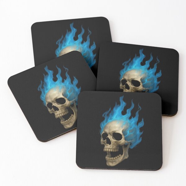 Item preview, Cool Skull, Blue Flames  designed and sold by FarieArt.