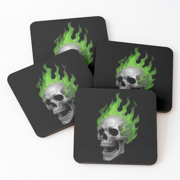 Item preview, Cool Skull , Green Flame  designed and sold by FarieArt.