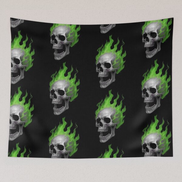 Item preview, Cool Skull , Green Flame  designed and sold by FarieArt.