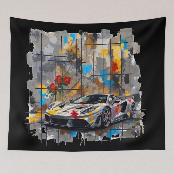 Item preview, supercar flowers abstract, colorful car designed and sold by Bukhisz.