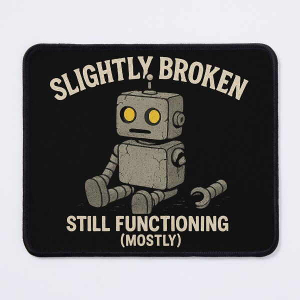 Item preview, Slightly Broken Robot - Still Functioning Funny Mental Health Meme designed and sold by ac3iongDcreator.