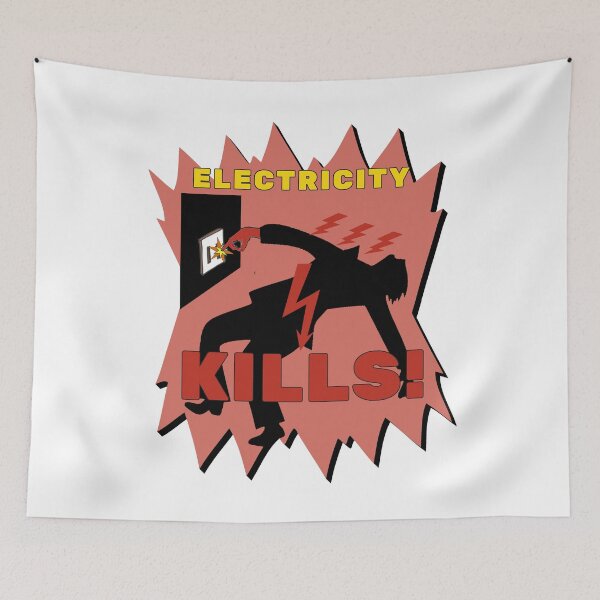 Item preview, Electricity Kills - Reddy Kilowatt Safety Warning Design designed and sold by ArtsyExplorer.