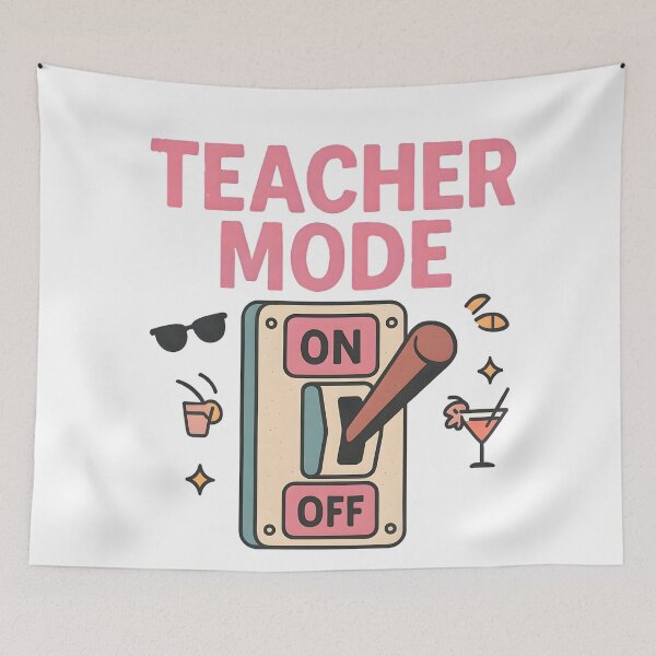 Item preview, Teacher Mode: Off | Fun Retro Switch Digital Art for Teachers 2025 designed and sold by AnnDesignStudio.
