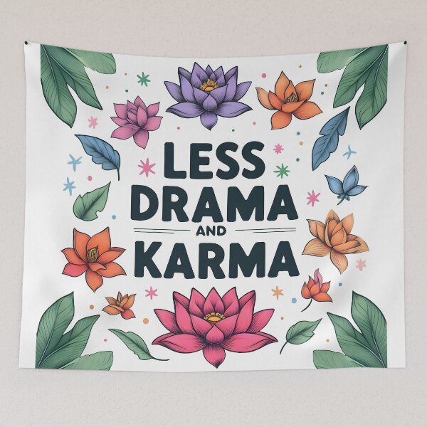 Item preview, karma, drama, flowers designed and sold by TrueArtVibes.
