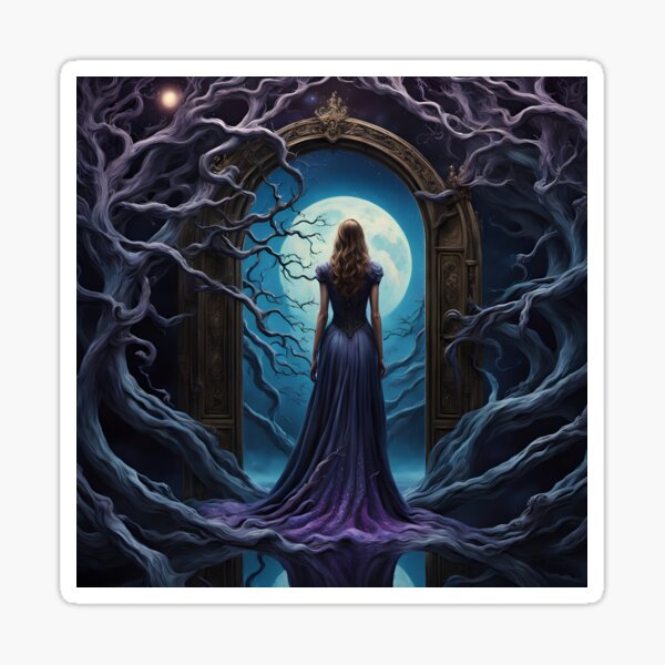 Item preview, Purple Witch Entering a Portal with Twisted Trees and Branches designed and sold by DMT-FM.