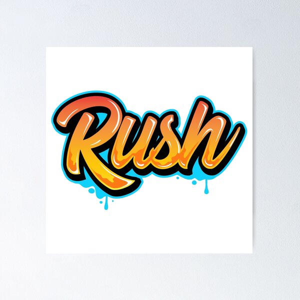 Artikel-Vorschau von Rush – Rasanter Typografie-Aufkleber für Hustler, designt und verkauft von PigpanStickerrr.