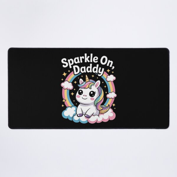 Item preview, Sparkle On, Daddy: Whimsical Unicorn and Rainbow Art designed and sold by love3617.