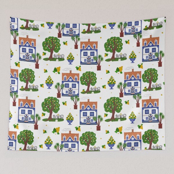 Item preview, Seamless Repeating Houses Pattern designed and sold by olenapetol.