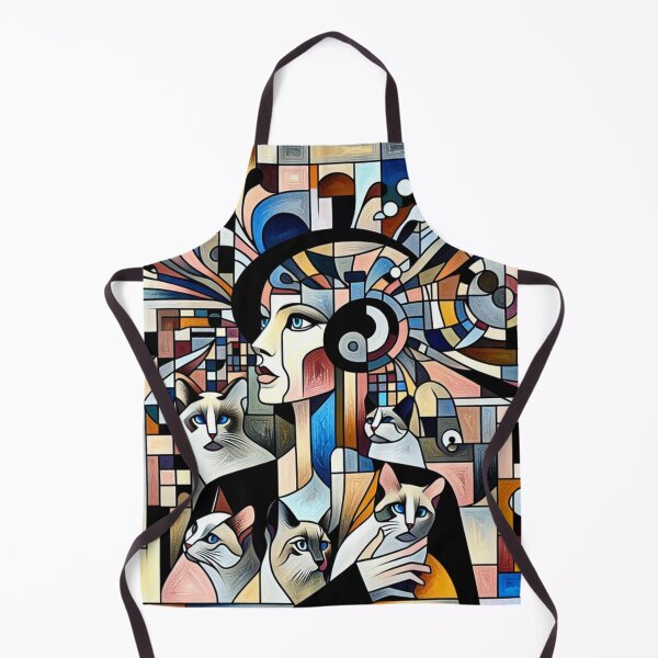 Item preview, Cubist Cat Lovers – Abstract Feline Art designed and sold by EMSAEXPRESSIONS.