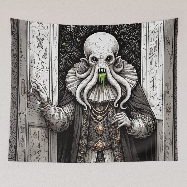 Item preview,  Grimling Lord of dread Eldritch Cthulhu of Darkmere staring at you with his eyes of the void designed and sold by Vintage Designs +.