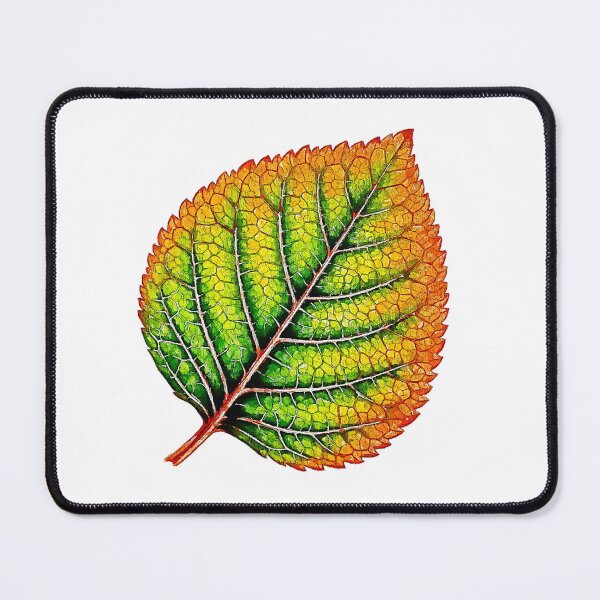 Item preview, Detailed green and orange watercolor leaf designed and sold by 1983Paint.