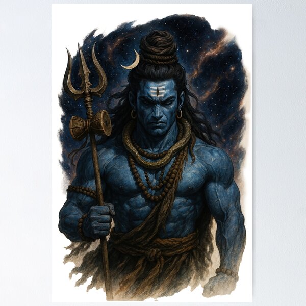 Artikel-Vorschau von Lord Shiva in der Form eines kosmischen Kriegers, designt und verkauft von DigitalDream-1.