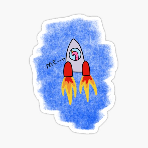 Item preview, Cute Worm Nostalgic Childhood Crayon Style Rocket designed and sold by MadeInManny.