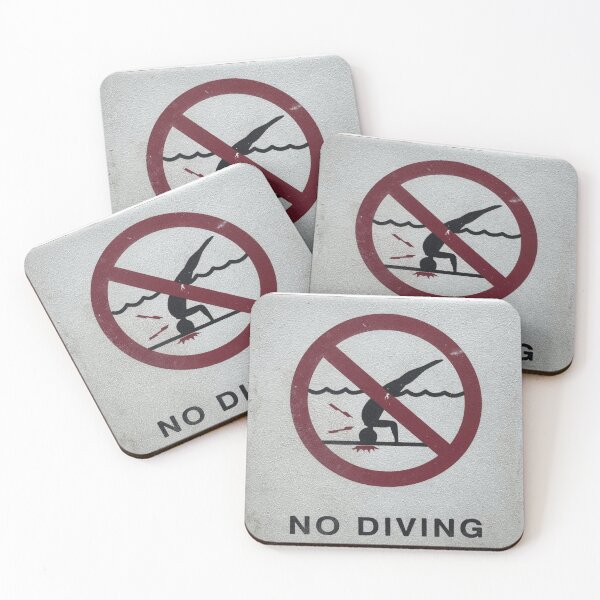 Item preview, Vintage “No Diving” Pool Tile – Retro Safety Sign designed and sold by GnnorchiSoup.