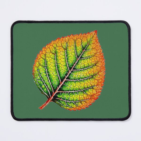 Item preview, Detailed green and orange watercolor leaf designed and sold by 1983Paint.