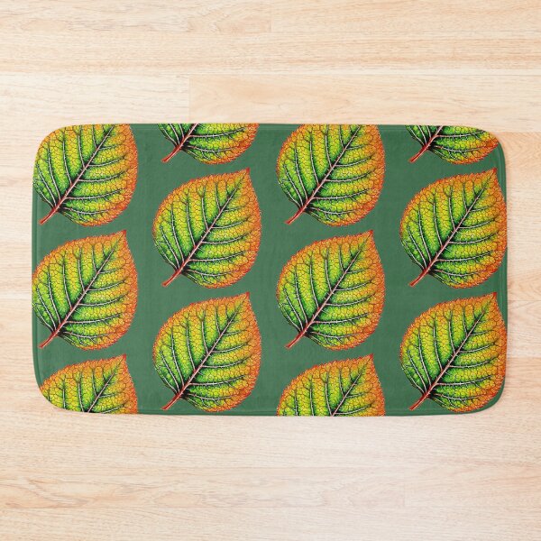 Item preview, Detailed green and orange watercolor leaf designed and sold by 1983Paint.