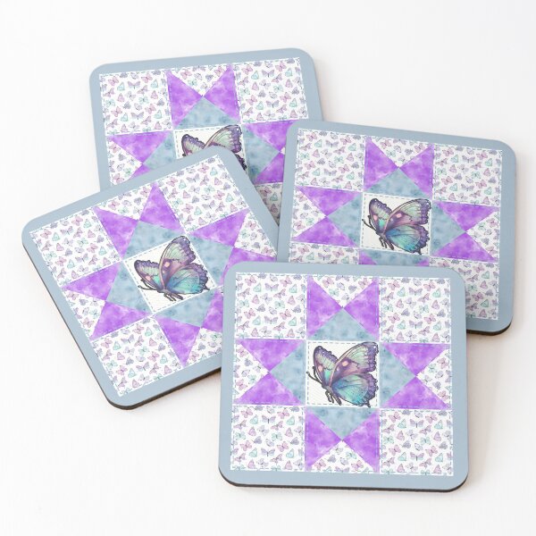 Item preview, Blue Butterfly Ohio Star Quilt Block designed and sold by BHR Studio.
