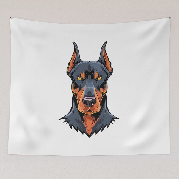 Item preview, Portraits of a head Doberman dog front view, Illustration of gorgeous fierce doberman dog, doberman pinscher, american doberman, dog doberman designed and sold by Danler.