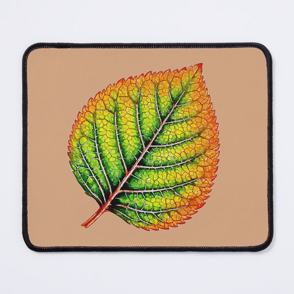Item preview, Detailed green and orange watercolor leaf designed and sold by 1983Paint.