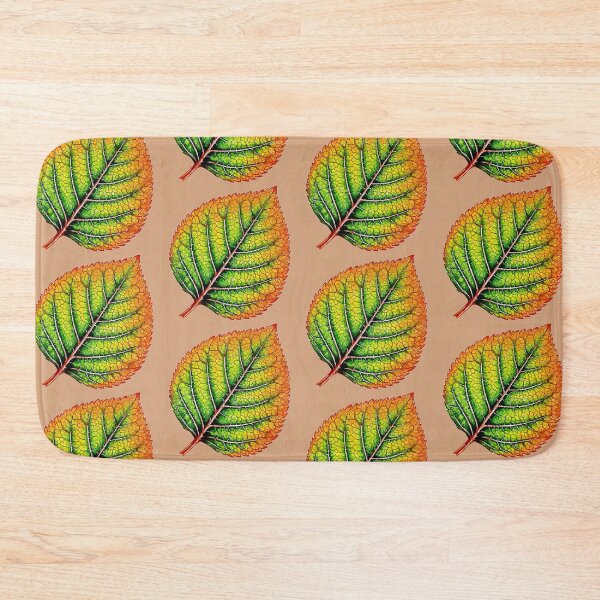 Item preview, Detailed green and orange watercolor leaf designed and sold by 1983Paint.